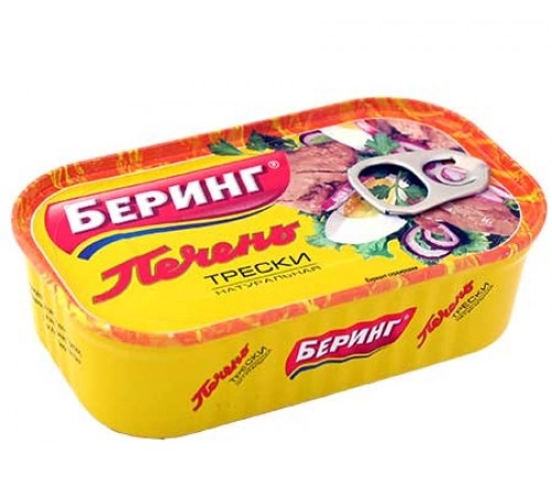 Печень трески натуральная Беринг 120 гр Печень трески натуральная Беринг 120 гр