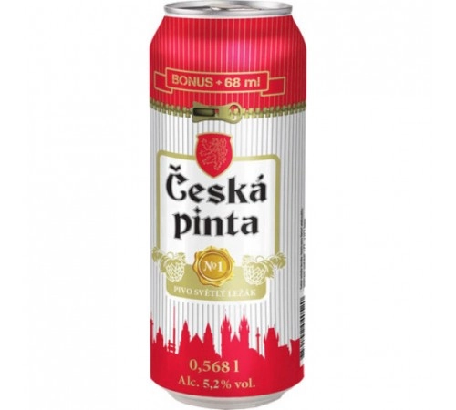 Пиво Ческа пинта светлое №1 0,563 5,2% Пиво Ческа пинта светлое №1 0,563 5,2%