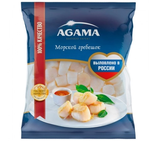 Морской гребешок филе сыро-мороженный Агама 250 гр Морской гребешок филе сыро-мороженный Агама 250 гр