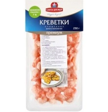 Креветки варено-мороженые очищенные Санта Бремор 250гр