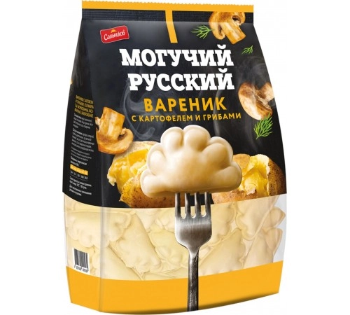 Вареники Могучий Русский с картофелем и грибами Сальников 900 гр Вареники Могучий Русский с картофелем и грибами Сальников 900 гр