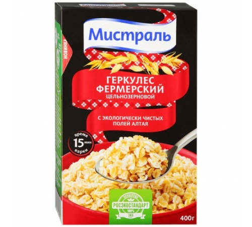 Хлопья Геркулес Фермерский Мистраль 400 гр Хлопья Геркулес Фермерский Мистраль 400 гр