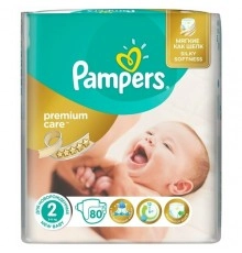 Подгузники Premium Care 2 3-6 кг Памперс 2 80шт