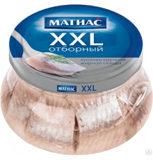 Сельдь филе кусочки Матиас XXL с/с 260гр с/б