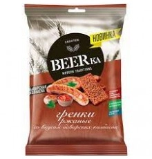 Сухарики Гренки Баварская колбаска Бирка 60 гр