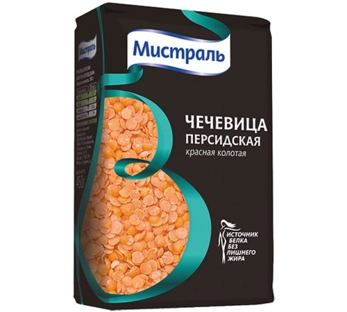 Крупа Чечевица персидская красная Мистраль 450 гр Крупа Чечевица персидская красная Мистраль 450 гр