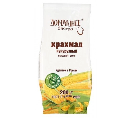 Крахмал кукурузный Домашнее Бистро 200 гр Крахмал кукурузный Домашнее Бистро 200 гр