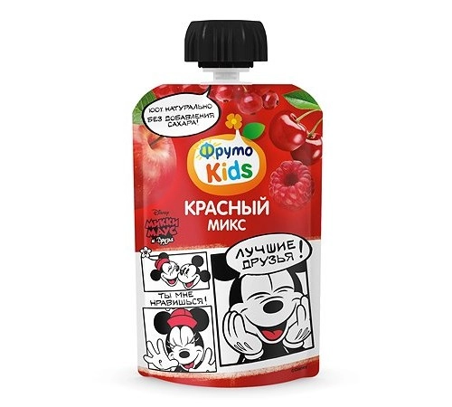 Пюре фруктовое Яблоко черешня малина кр.смородина ФрутоНяня 90 гр Пюре фруктовое Яблоко черешня малина кр.смородина ФрутоНяня 90 гр