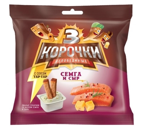Сухарики Сыр семга+соус тар тар Кириешки 60 гр Сухарики Сыр семга+соус тар тар Кириешки 60 гр