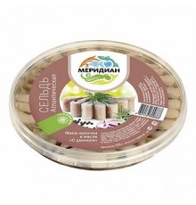 Сельдь филе-кусочки в масле "С дымком" Меридиан 175гр