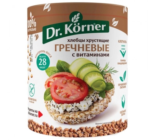Хлебцы гречневые Dr.Korner 100 гр Хлебцы гречневые Dr.Korner 100 гр
