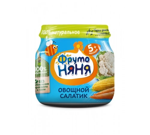 Пюре овощное Овощной салатик ФрутоНяня 80гр Пюре овощное Овощной салатик ФрутоНяня 80гр