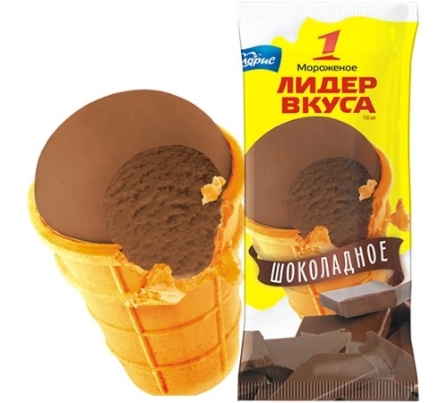 Мороженое шоколадное в вафельном стаканчике Лидер Вкуса 70г