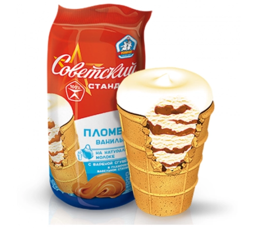 Мороженое Советский стандарт пломбир с варенной сгущенкой РосФрост 80г