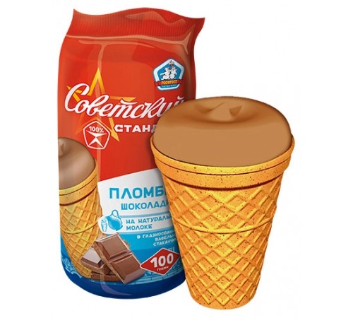 Мороженое Советский стандарт  пломбир шоколадный РосФрост 100г