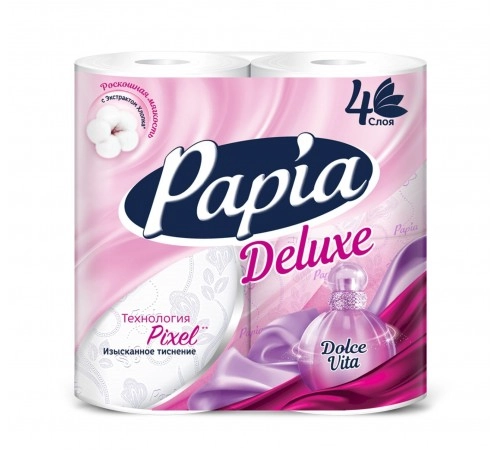 Туалетная бумага Дольче вита 4-слойная Papia deluxe 4рул Туалетная бумага Дольче вита 4-слойная Papia deluxe 4рул