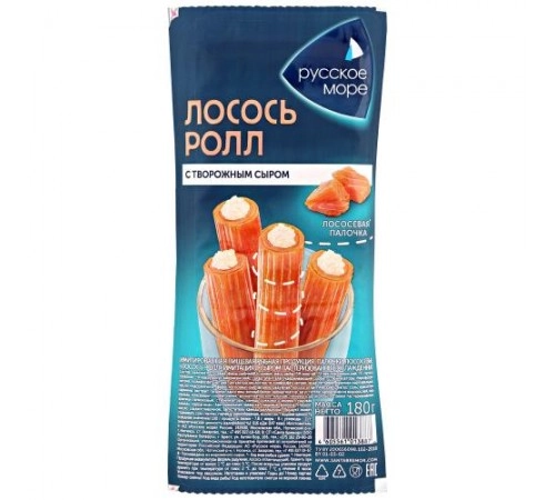 Лососевые палочки Лосось-ролл Русское море 180гр Лососевые палочки Лосось-ролл Русское море 180гр