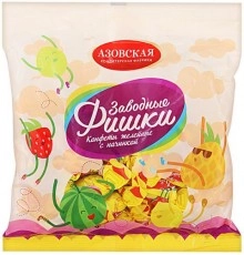 Конфеты Заводные Фишки желейные с начинкой Азовская КФ 250г