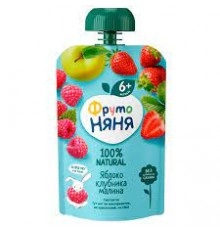 Пюре фруктовое Яблоко клубника малина ФрутоНяня 90 гр