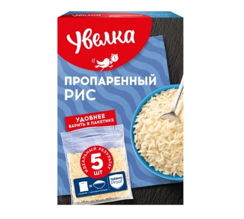 Рис длиннозерный пропаренный Увелка 5*40гр Рис длиннозерный пропаренный Увелка 5*40гр