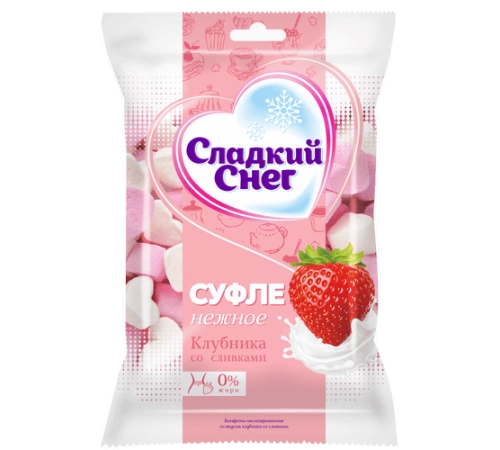 Суфле с клубникой и бананом Сладкий Снег 70гр