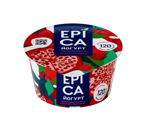 Йогурт Гранат малина Эпика 130гр 4,8%