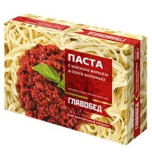 Паста с мясным фаршем в соусе болоньез Главобед 300 гр