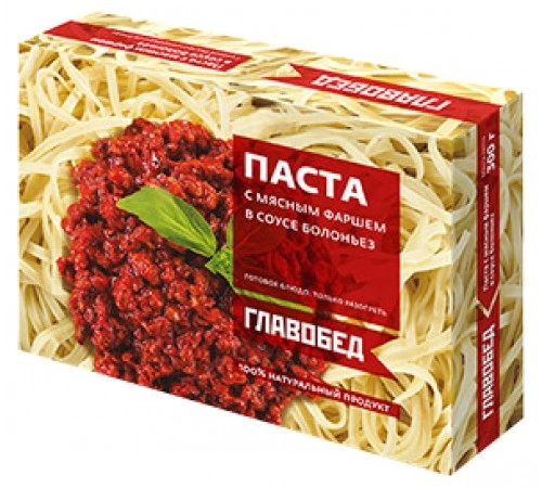 Паста с мясным фаршем в соусе болоньез Главобед 300 гр