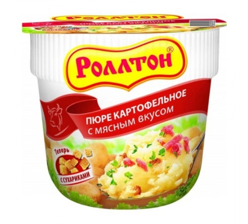 Пюре картофельное с мясным вкусом Ролтон 40 гр Пюре картофельное с мясным вкусом Ролтон 40 гр