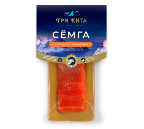 Семга филе-кусок с/с в/у Три кита 130 гр Семга филе-кусок с/с в/у Три кита 130 гр