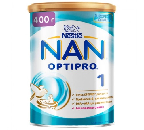 Смесь молочная OPTIPRO 1 с рождения сухая Nestle NAN 400гр Смесь молочная OPTIPRO 1 с рождения сухая Nestle NAN 400гр