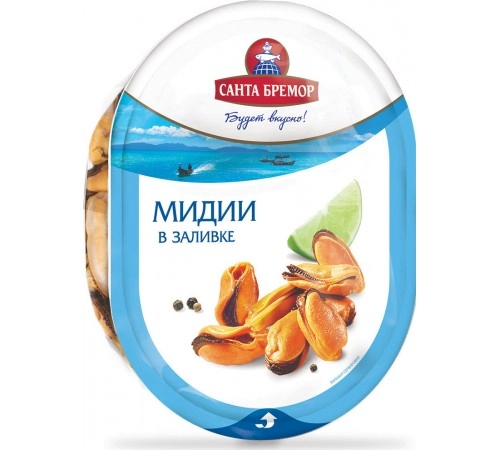 Мясо мидии в заливке Санта Бремор 180 гр Мясо мидии в заливке Санта Бремор 180 гр