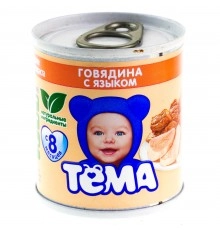 Пюре мясное Говядина с языком Тёма  90 г
