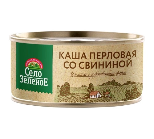Каша перловая со свининой Село зеленое 325г Каша перловая со свининой Село зеленое 325г