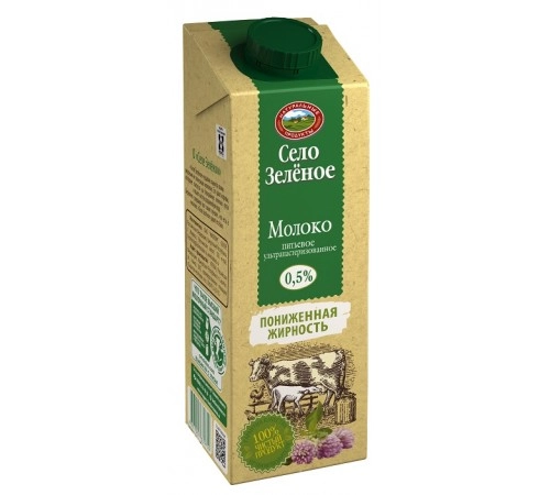 Молоко ультрапастеризованное Село Зеленое 950 гр 0,5%