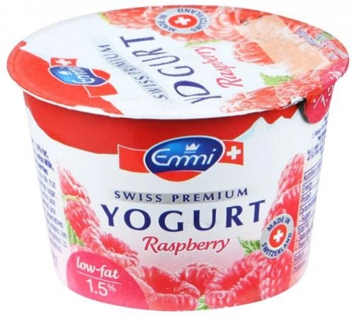 Йогурт Swiss Premium с малиной Emmi 100гр 1,5% Йогурт Swiss Premium с малиной Emmi 100гр 1,5%