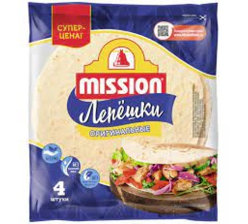 Лепешки пшеничные оригинальные Миссион 166 гр