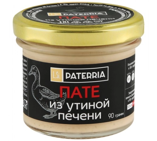 Пате из утиной печени PATERRIA 180 гр Пате из утиной печени PATERRIA 180 гр