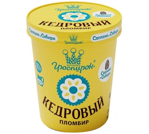 Мороженое Кедровый пломбир в ведре Гроспирон 410 гр Мороженое Кедровый пломбир в ведре Гроспирон 410 гр