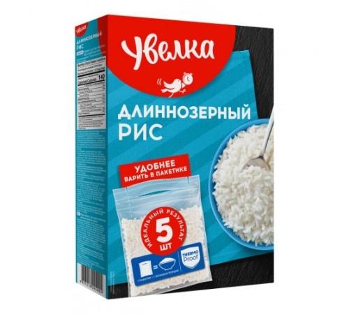 Крупа Рис длинозерный Увелка 5*80 гр Крупа Рис длинозерный Увелка 5*80 гр