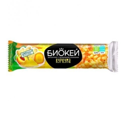 Батончик мюсли куркума/абрикос/злаки Биокей 25 гр Батончик мюсли куркума/абрикос/злаки Биокей 25 гр
