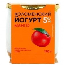 Йогурт Манго Коломенский 170гр 5%