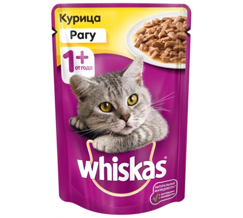 Корм влажный для кошек Рагу курица Вискас 85 гр Корм влажный для кошек Рагу курица Вискас 85 гр