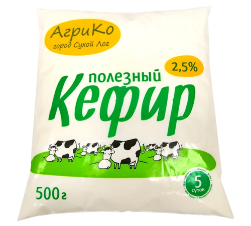 Кефир 2,5 % пл Сухой Лог 0,5 л
