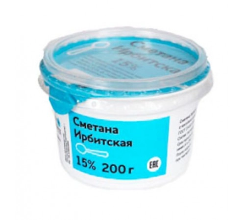 Сметана Ирбитская 200 гр 15 % Сметана Ирбитская 200 гр 15 %