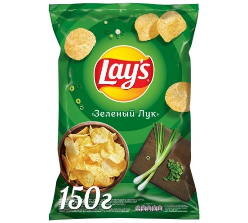 Чипсы картофельные зеленый лук Лейс 140 гр Чипсы картофельные зеленый лук Лейс 140 гр